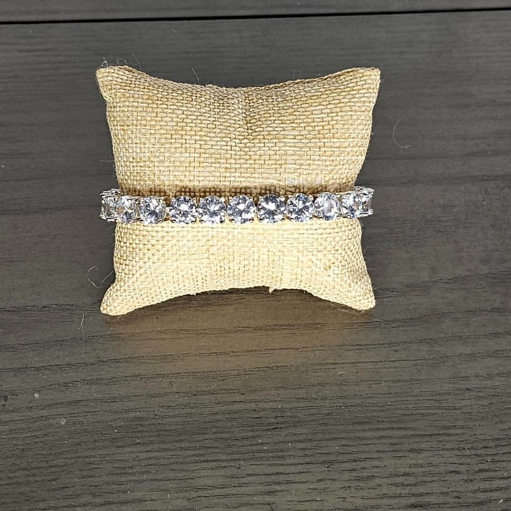 Clear Impression Tennis Bracelet Set in Silver